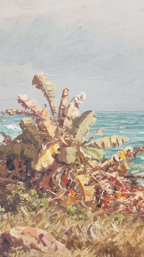 Roy Taylor ( 1919-2000) . Seascape of the Natal Coast.  Original Oil.. SIGNED and INSCRIBED