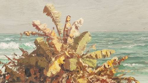 Roy Taylor ( 1919-2000) . Seascape of the Natal Coast.  Original Oil.. SIGNED and INSCRIBED