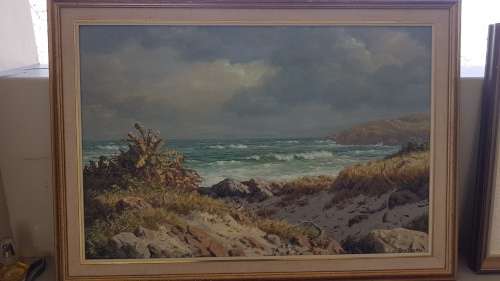 Roy Taylor ( 1919-2000) . Seascape of the Natal Coast.  Original Oil.. SIGNED and INSCRIBED