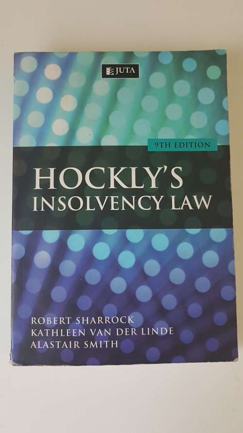 Hockly's Insolvency Law. 9th ( Ninth ) Edition. by Robert Sharrock, van der Linde, Smith.
