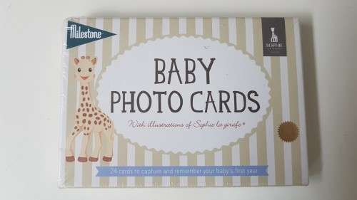 Milestone Baby Photo Cards . 24 cards with illustrations of Sophie la girafe. NEW AND SEALED BOX.