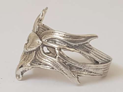 Stunning Flower Spoon Ring.  Solid Silver.