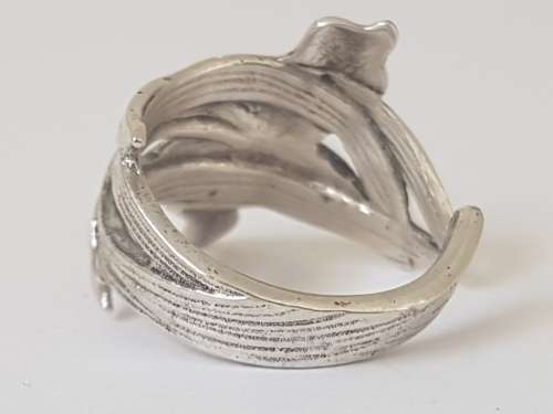 Stunning Flower Spoon Ring.  Solid Silver.