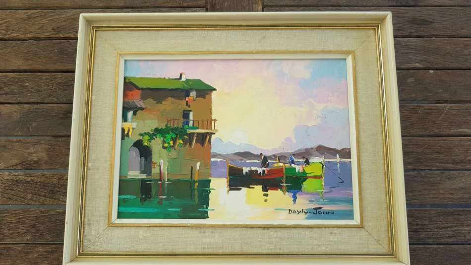 Cecil Rochfort D'Oyly John ( 1906-1993 ). Cassis near St. Tropez, South of France. Original oil.