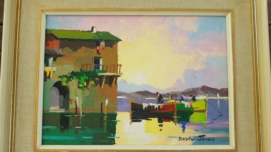 Cecil Rochfort D'Oyly John ( 1906-1993 ). Cassis near St. Tropez, South of France. Original oil.