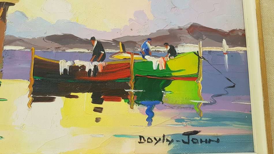 Cecil Rochfort D'Oyly John ( 1906-1993 ). Cassis near St. Tropez, South of France. Original oil.