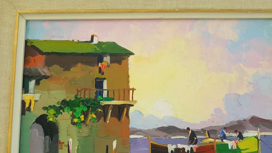 Cecil Rochfort D'Oyly John ( 1906-1993 ). Cassis near St. Tropez, South of France. Original oil.