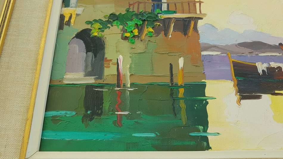 Cecil Rochfort D'Oyly John ( 1906-1993 ). Cassis near St. Tropez, South of France. Original oil.