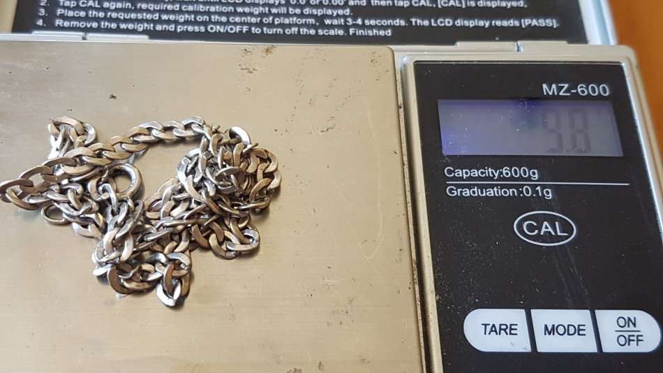 Choker Chain Necklace Sterling 925 Silver, marked  98 grams