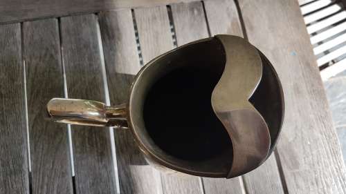 Prime Minister B.J. Vorster Presentation Engraved Brass Jug. Shiny condition.  Heavy. 1450 g.