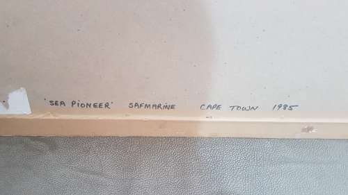 Painting of Ship Sea Pioneer of Safmarine by Jean Fuggle. Original Oil, signed and dated 1986.