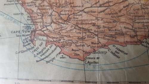 RARE  Castle Line Map of South Africa. c. 1890 , pre 1900. Shows shipping routes, fleet. Framed.