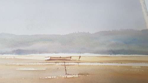 Phil Cloete. Autumn Trees, Stellenbosch AND Low tide, Knysna. DOUBLE SIDED ORIGINAL WATERCOLOURS!