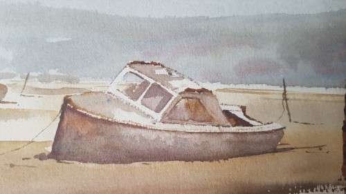 Phil Cloete. Autumn Trees, Stellenbosch AND Low tide, Knysna. DOUBLE SIDED ORIGINAL WATERCOLOURS!