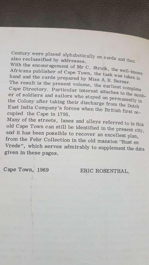 Cape Directory 1800 / Almanak van Kaapstad 1800.  Foreword by Eric Rosenthal. LIMITED TO 400 COPIES.