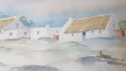 Jo Ebersohn. Kassiesbaai, Arniston. Original Watercolour, signed and gilt frame!