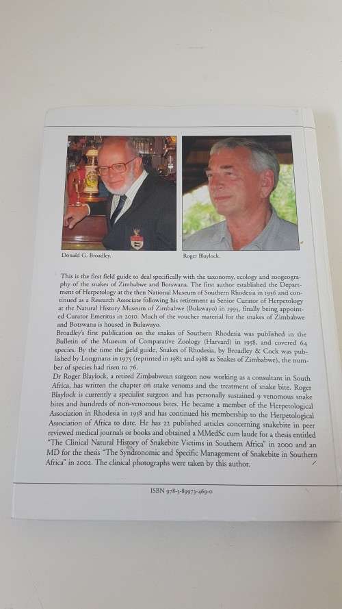 The Snakes of Zimbabwe and Botswana.By Broadley, Donald and Roger Blaylock. RARE BOOK.