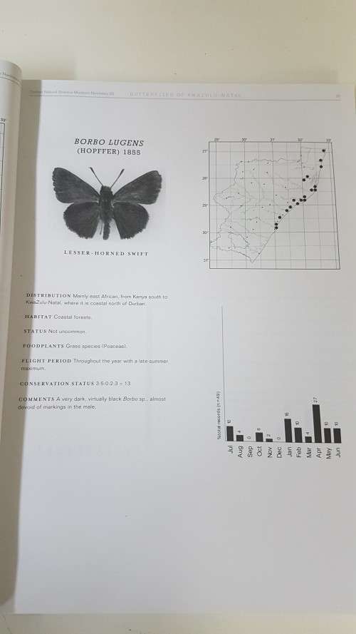 The Butterflies of KwaZulu-Natal. Their Distribution, Abundance, Habitat, Foodplants, Flight Periods