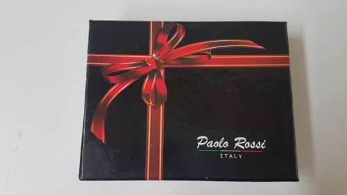 WALLET NEW IN BOX. Paolo Rossi Made In Italy Full Leather Foldout  Black Men`s Wallet. BARGAIN.