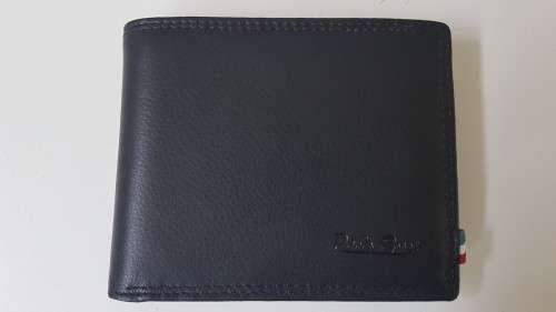 WALLET NEW IN BOX. Paolo Rossi Made In Italy Full Leather Foldout  Black Men`s Wallet. BARGAIN.