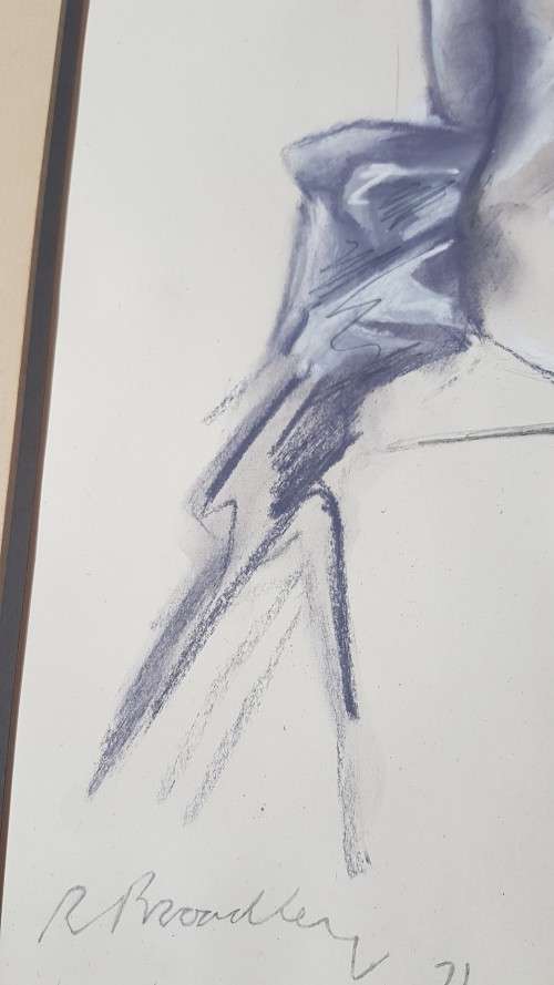 Robert Broadley ( 1908-1988 )  Nude Pastel, Watercolour and Pencil Original on Paper SIGNED, DATE