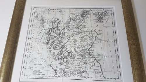 Scotland from the Best Authorities. Original 1794 map  by John Russell in new mount and frame.