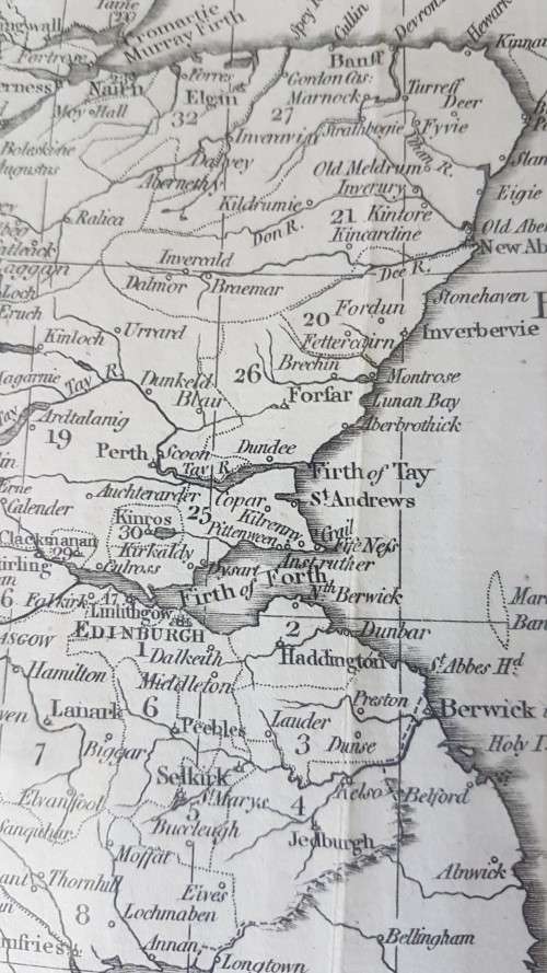 Scotland from the Best Authorities. Original 1794 map  by John Russell in new mount and frame.