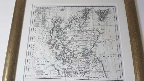 Scotland from the Best Authorities. Original 1794 map  by John Russell in new mount and frame.