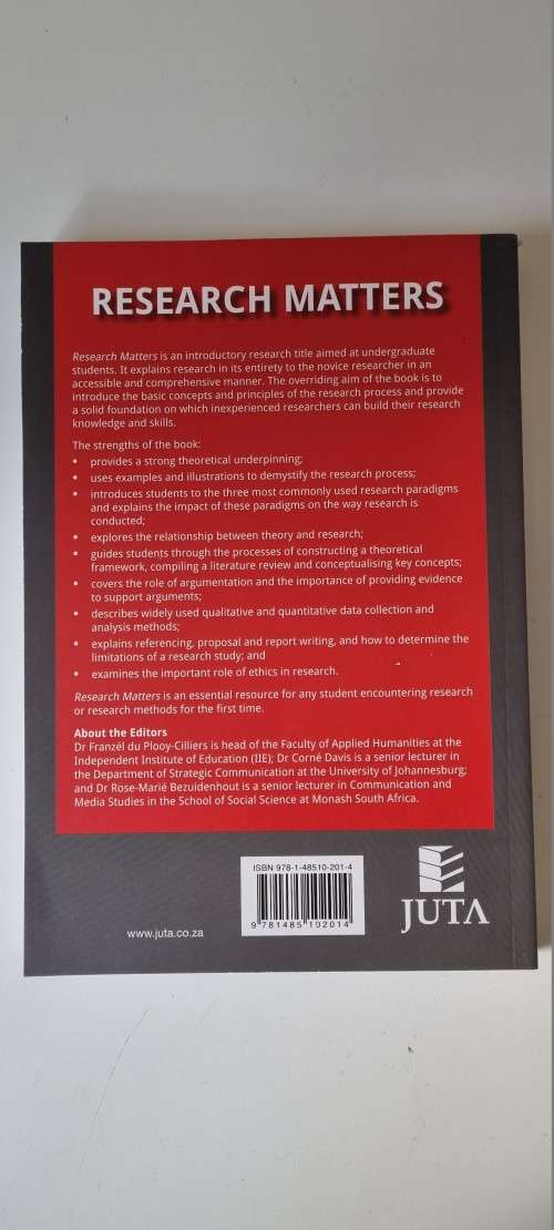 Research Matters. By du-Plooy Cilliers et al. BRAND NEW AND UNREAD.