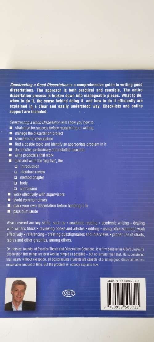 Constructing a Good Dissertation by Erik Hofstee. BRAND NEW AND UNREAD.