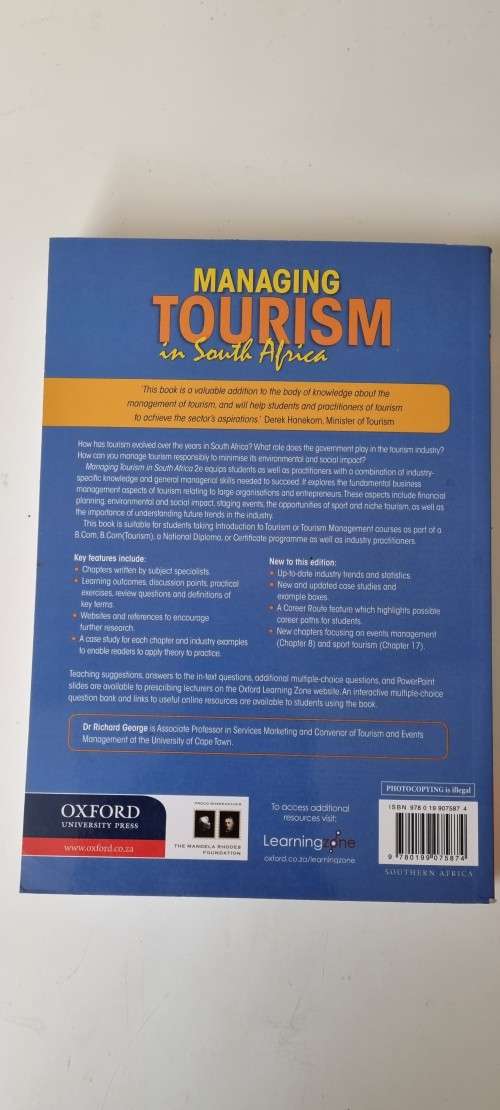 Managing Tourism in South Africa. Second Edition. BRAND NEW AND UNREAD.  Edited by Richard George.
