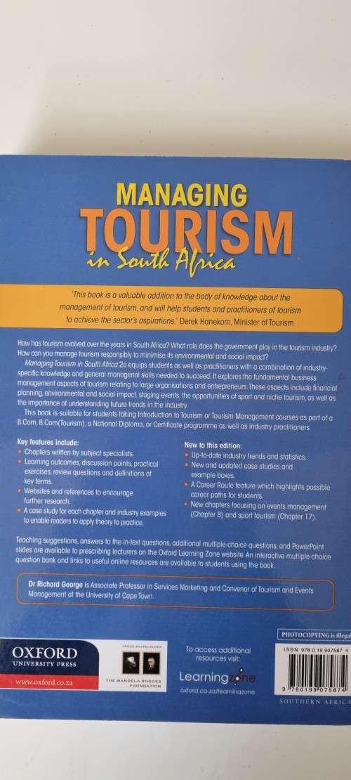 Managing Tourism in South Africa. Second Edition. BRAND NEW AND UNREAD.  Edited by Richard George.