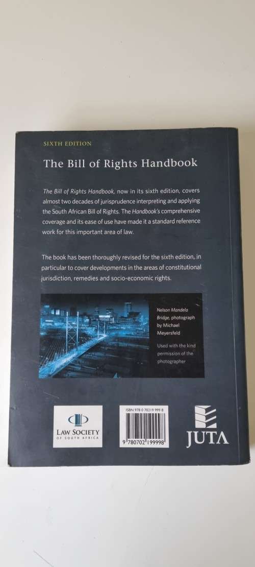 The Bill of Rights Handbook. 6th Edition. by Iain Currie and Johan de Waal. VERY CLEAN CONDITION.