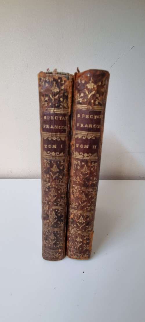 1761 set: Le Spectateur Francois by Pierre de Marivaux. Decorative gilt full leather binding!