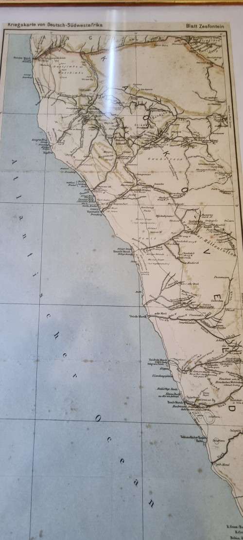 German 1904 War Map of Skeleton Coast - Kriegskarte von Deutsch-Sudwestafrika