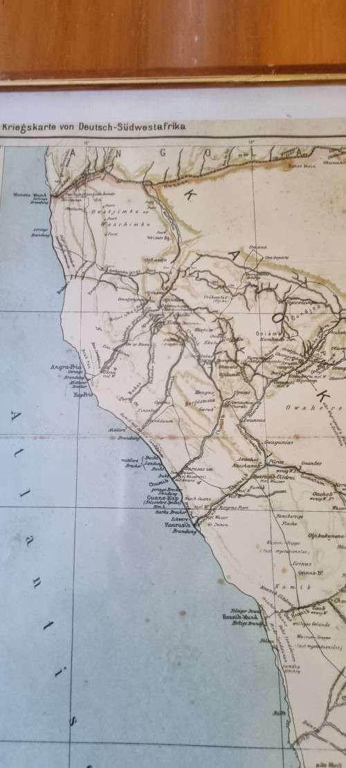 German 1904 War Map of Skeleton Coast - Kriegskarte von Deutsch-Sudwestafrika
