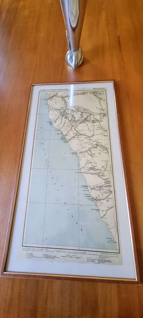 German 1904 War Map of Skeleton Coast - Kriegskarte von Deutsch-Sudwestafrika