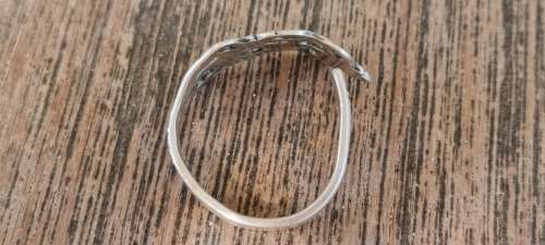 TH Marthensen Viking Rose Solid Sterling Silver Wrap Spoon Ring. STUNNING. NORWAY.