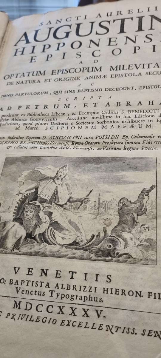 1735 published in Venice! Book on Augustinian. Elephant folio. RESTORED WITH REAL VELLUM!!