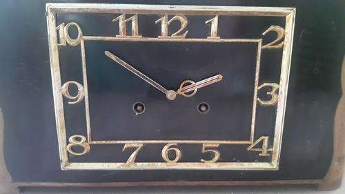 Art Deco Large Box Mantel Clock. With Pendulum and Key.