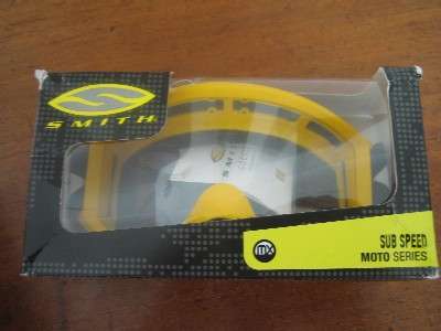 NEW DISCOUNTED Made in USA Motorbike Glasses. Smith Optics Sub Speed Moto Series Medium Fit yellow.