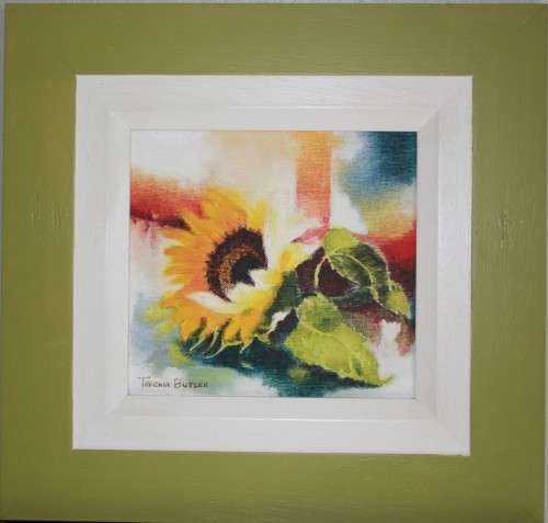 *R1 START* Terenia Butler (X3) Sunflowers. Framed.
