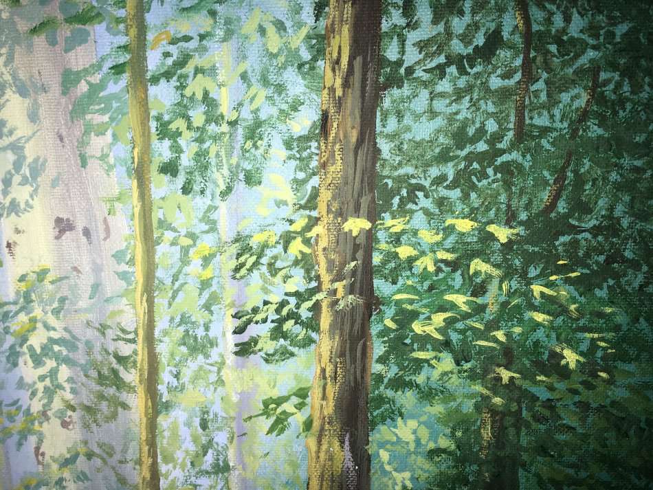 Adriaan Van Der Linde "Light in the woods". (Framed).