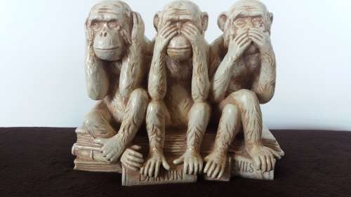 Three Wise Monkeys - Antique Ivory