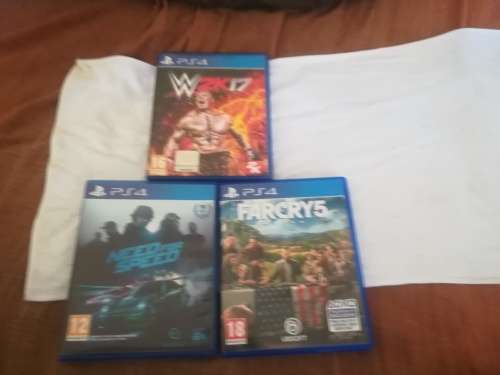 3 ps4 games nfs, wwe 2k17 and farcry 5
