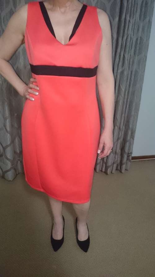 #Contempo orange and black dress#Size 18