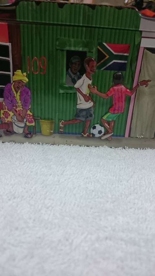 #Vintage 3d savings tin houses and people#