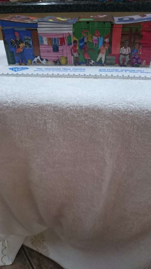 #Vintage 3d savings tin houses and people#