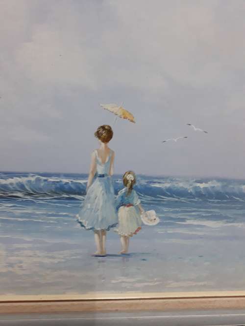 ##oil on canvas original P.Watkins seascape##