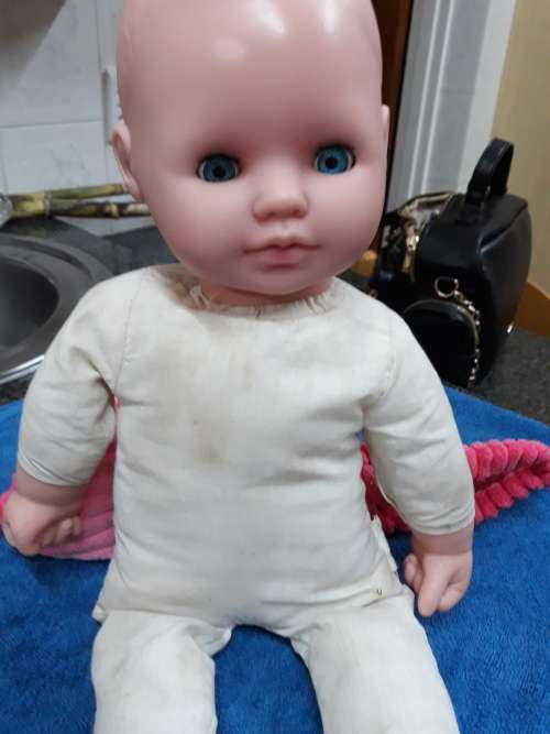 ##Vintage rubber doll with cloth body##